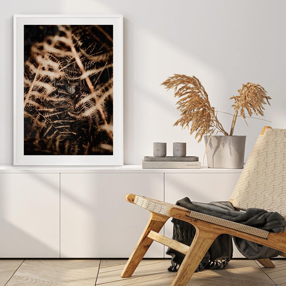 Plakat bez ramy 30x40 - Liście i Paprocie - suche liście, paprocie