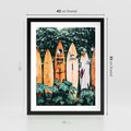 Plakat w ramie 40x50 - Surfowanie w Harmonii z Naturą - deski surfingowe, oparte o rośliny - rama czarna