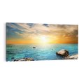 Obraz na płótnie 140x70 - Zachód słońca na plaży - plaża, zachód
