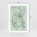 Plakat bez ramy 21x30 - Energetyczne Odrodzenie Natury - abstrakcyjne delikatne zielone linie, podobne do gałęzi kwiatów