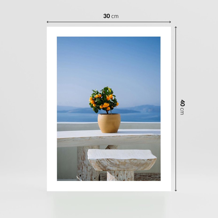 Plakat bez ramy 30x40 - Uroki Santorini - Santorini, Grecja