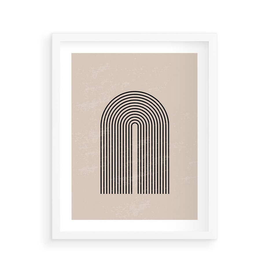 Plakat w ramie 40x50 - Migocące Echa - abstrakcyjne linie, geometria - rama biała