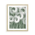 Plakat w ramie 40x50 - Spokojne Plamy Natury - zielony plakat, roślinne motywy - rama drewno