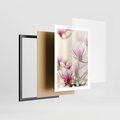 Plakat w ramie 50x70 - Urok Magnolii - magnolie, kwiaty - rama czarna