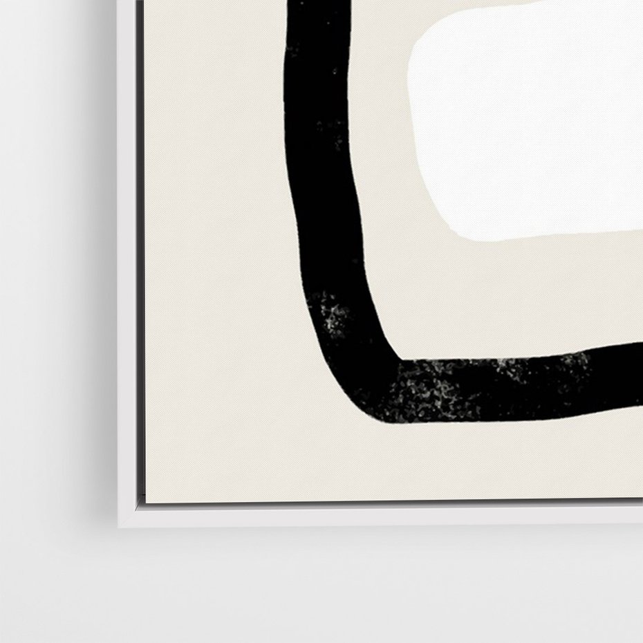 Obraz w ramie 50x70 - Kształtne Formy - geometryczne nieregularne kształty, nowoczesna kompozycja - rama biała