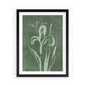 Plakat w ramie 50x70 - Zielony Oddech - zielona abstrakcja, zgaszona zieleń - rama czarna