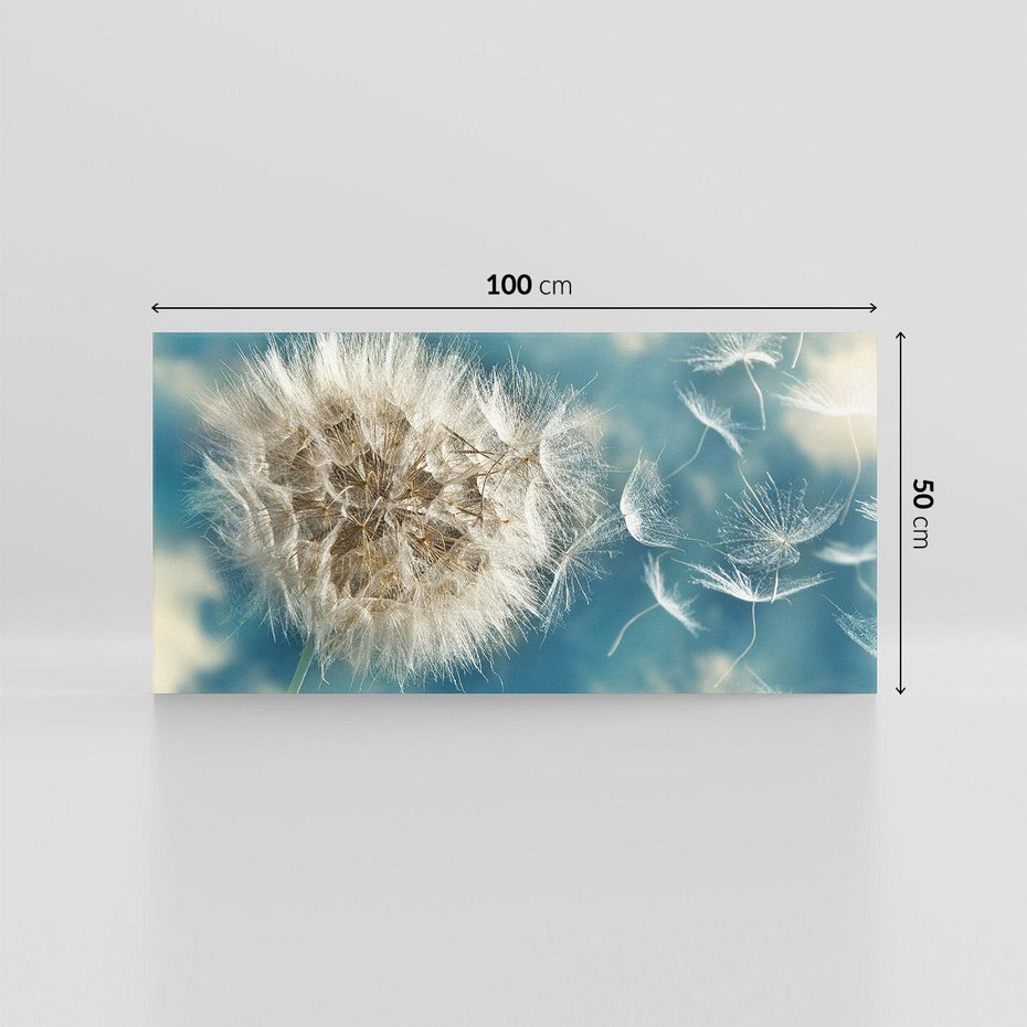 Obraz na płótnie 100x50 - Delikatność dmuchawców w pejzażu - dmuchawiec, kwiaty