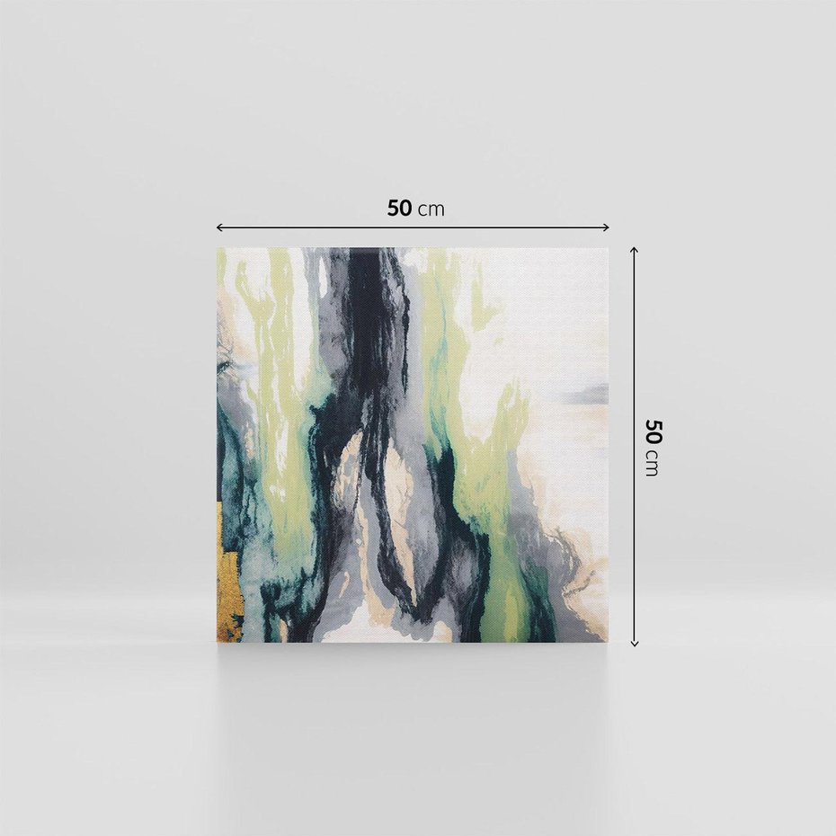 Obraz na płótnie 50x50 - Sfumowane zmysły artysty - rozmyte kolory, zieleń