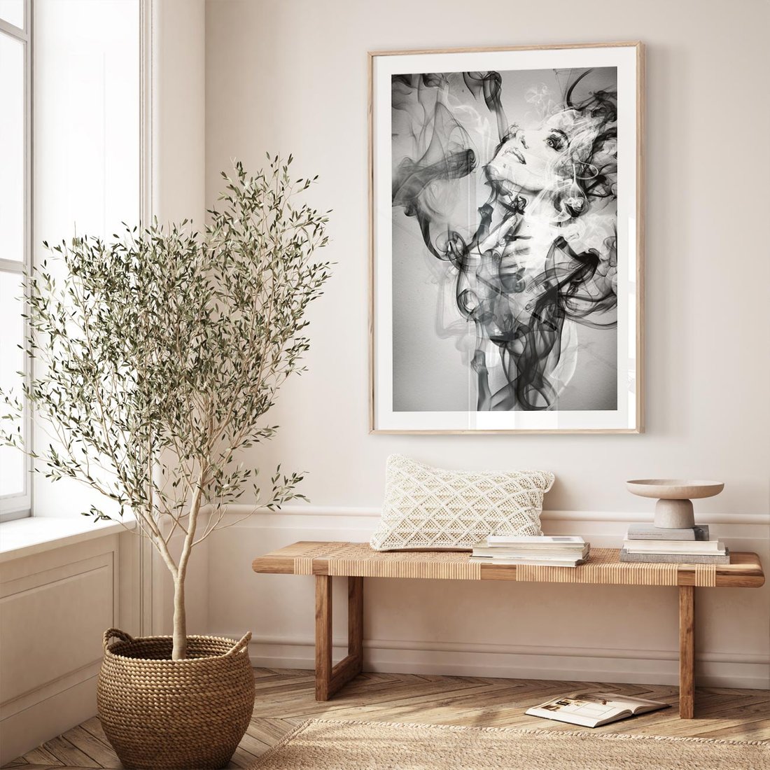 Plakat w ramie 30x40 - Abstrakcja kobiecego piękna - abstrakcja, kobieta - rama drewno