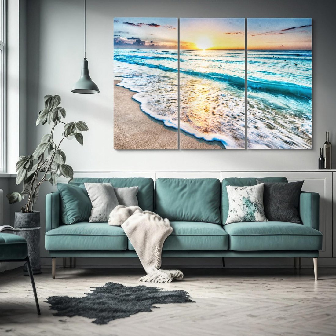 Obraz na płótnie 120x80 - Spokój morza: moment relaksu - plaża, morze