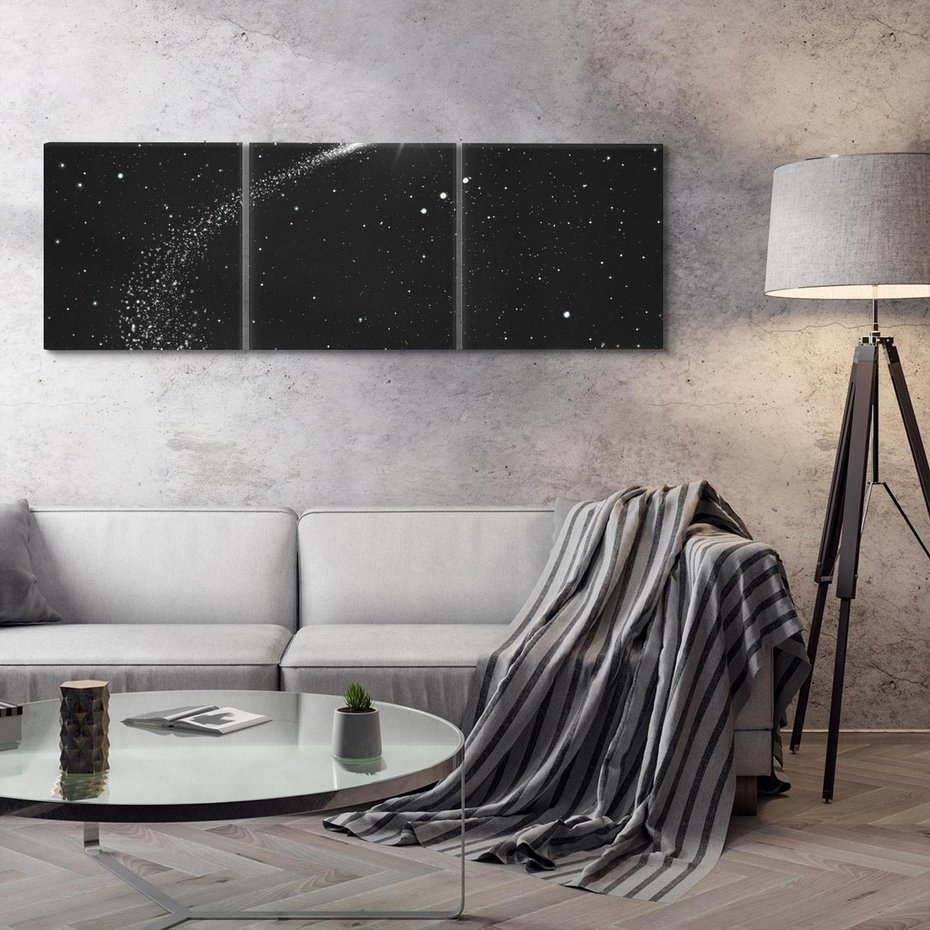 Obraz na płótnie 120x40 - Kometa wśród gwiazd - kometa, gwiazdy