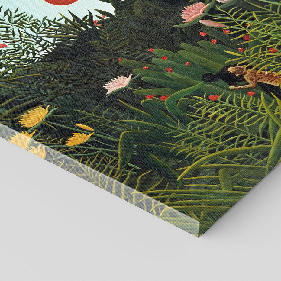 Obraz na płótnie 70x70 - "Virgin Forest with Sunset " (1910) Henriego Rousseau - reprodukcja, obraz na płótnie