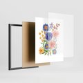 Plakat w ramie 40x50 - Migocące Widoki Kwiatów - akwarelowe polne kwiaty, minimalistyczny plakat - rama czarna
