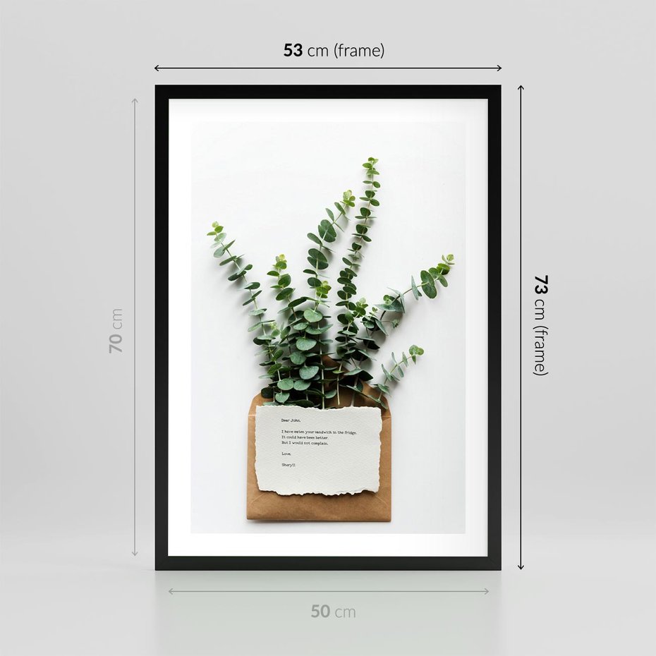 Plakat w ramie 50x70 - Eukaliptusowa harmonia - eukaliptus, liście - rama czarna