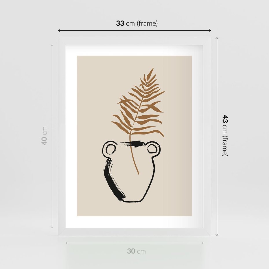 Plakat w ramie 30x40 - Wewnętrzne Opowieści - boho, nowoczesna sztuka - rama biała