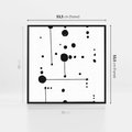 Obraz w ramie 50x50 - Nocne Zawirowania - abstrakcyjny plakat, czarne kropki i kreski - rama czarna