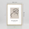 Plakat w ramie 50x70 - Echa Nieznanych Konturów - boho plakat, typografia - rama drewno