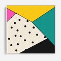 Obraz w ramie 50x50 - Wesołe Geometryczne Kształty - geometryczne kształty, abstrakcja - rama biała