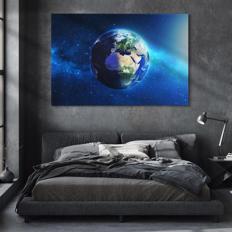 Obraz na płótnie 120x80 - Kosmiczna podróż: Ziemia jako planeta - kosmos, ziemia