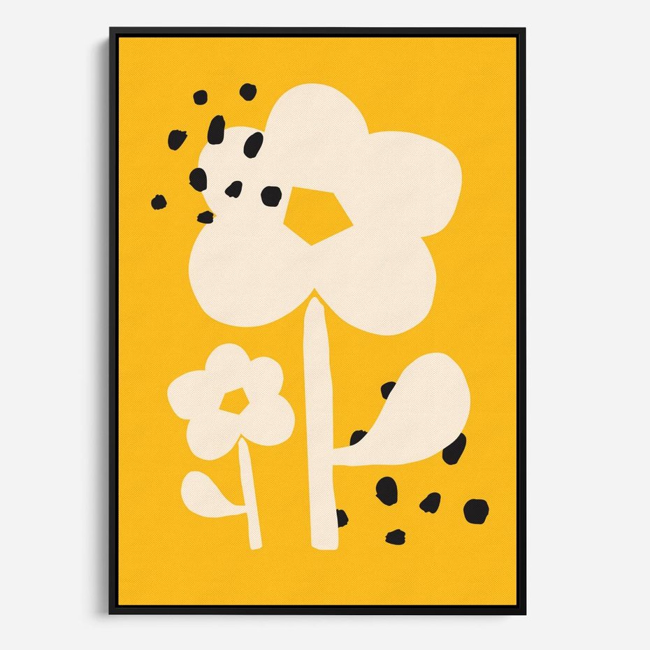 Obraz w ramie 50x70 - Bezgraniczne Impulsy - abstrakcyjny kwiat, plakat - rama czarna