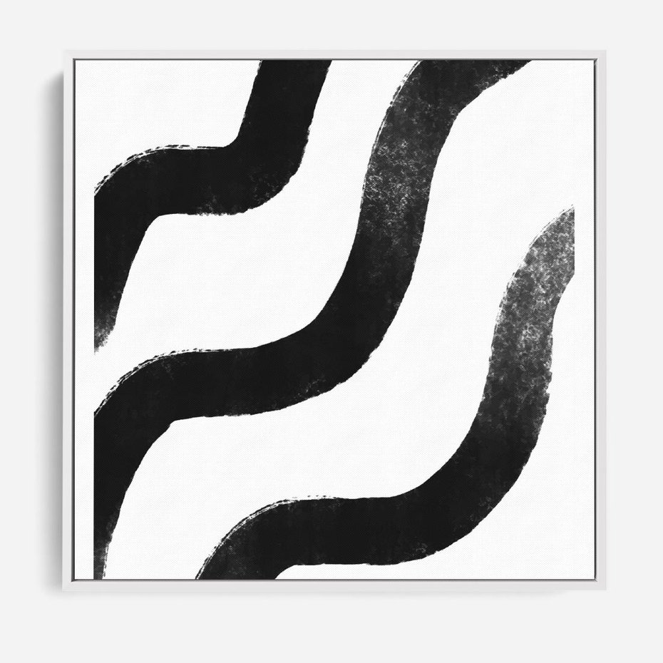 Obraz w ramie 50x50 - Wibracje Plam - abstrakcja, minimalizm - rama biała