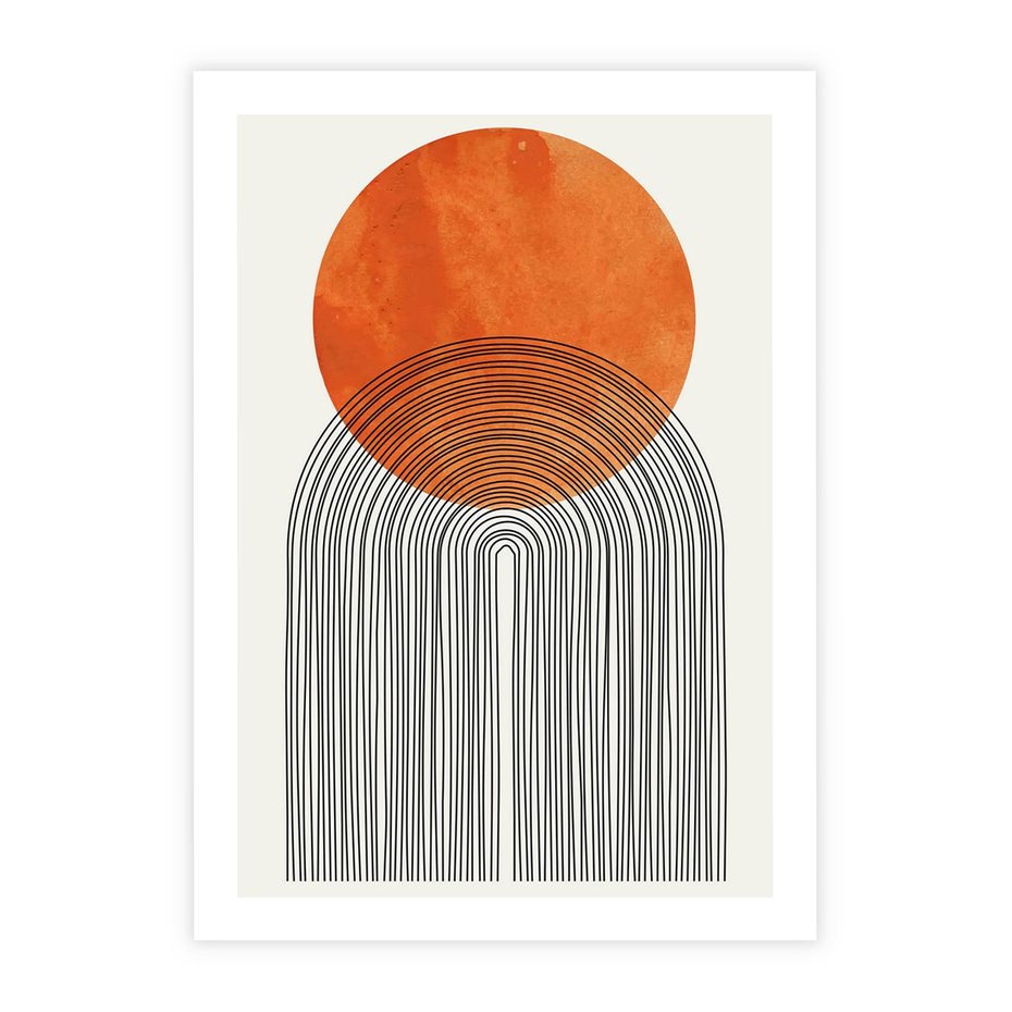 Plakat bez ramy 21x30 - Abstrakcyjne Pulsacje - koło, boho styl