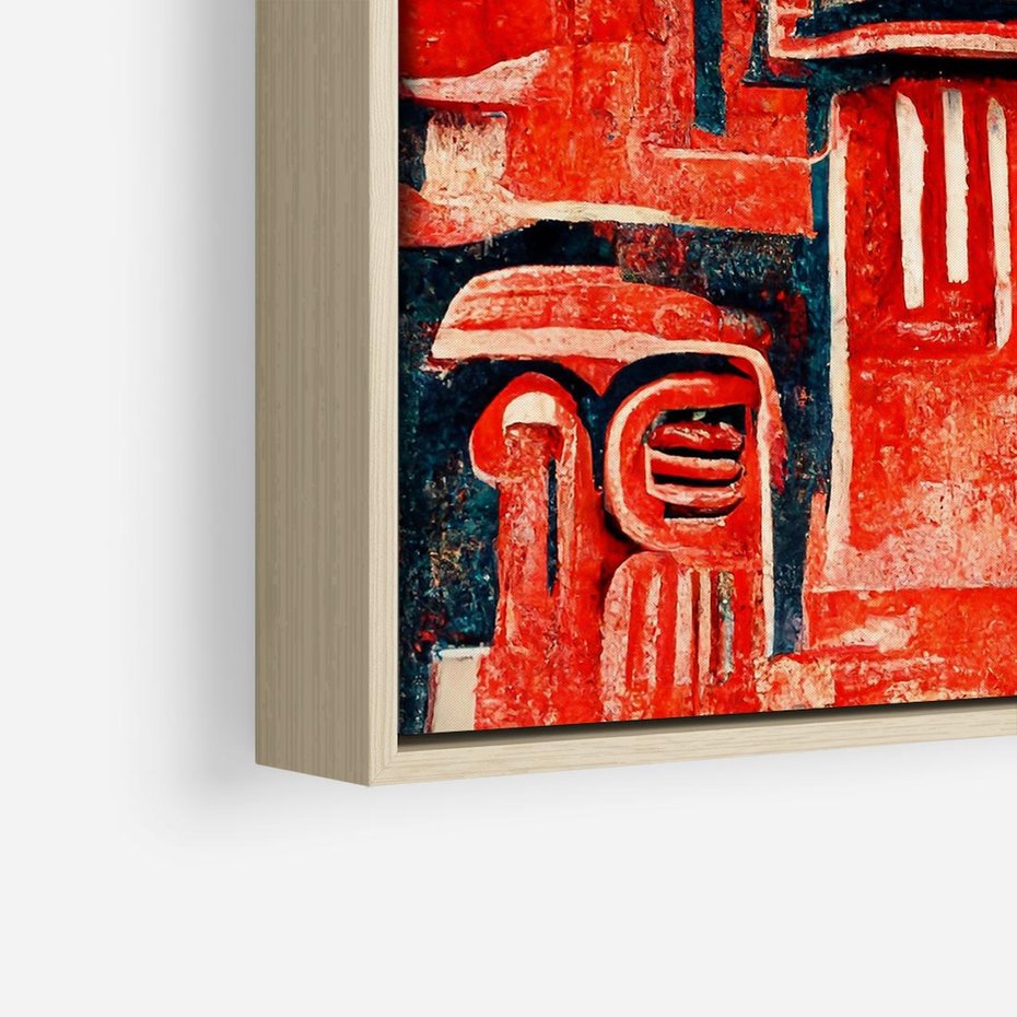 Obraz w ramie 50x50 - Mistyka Wschodnich Światów - orientalna sztuka, nawiązanie do Japonii - rama drewno