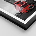 Plakat w ramie 50x70 - Autobusy w tętniącym życiem Londynie - Londyn, autobus - rama czarna