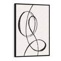 Obraz w ramie 50x70 - Zaklęte Linie - abstrakcyjne szkicowane linie, minimalizm - rama czarna