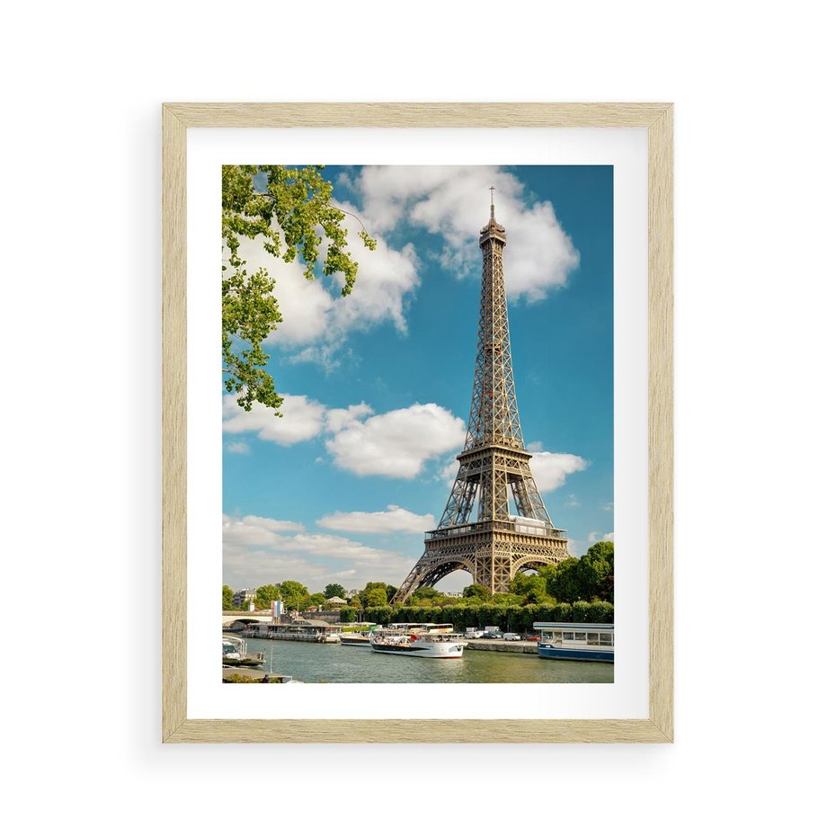 Plakat w ramie 40x50 - Paryż Eiffla - Paryż, Eiffla - rama drewno