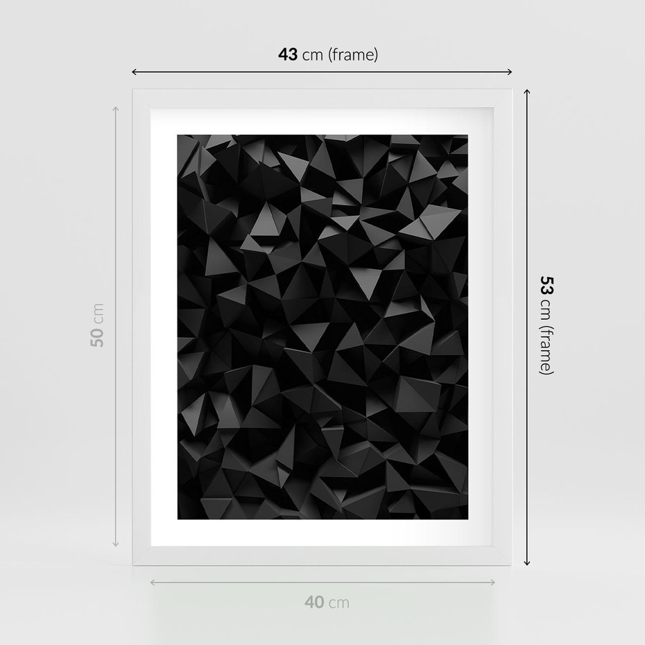 Plakat w ramie 40x50 - Geometryczna nowoczesność - geometryczne, nowoczesne - rama biała