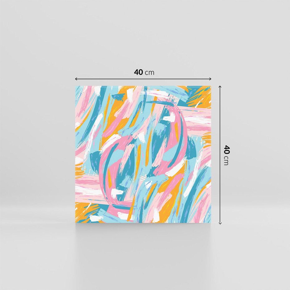 Obraz na płótnie 40x40 - Refleksje w krainie abstrakcji - abstrakcja, energiczne pociągnięcia pędzla