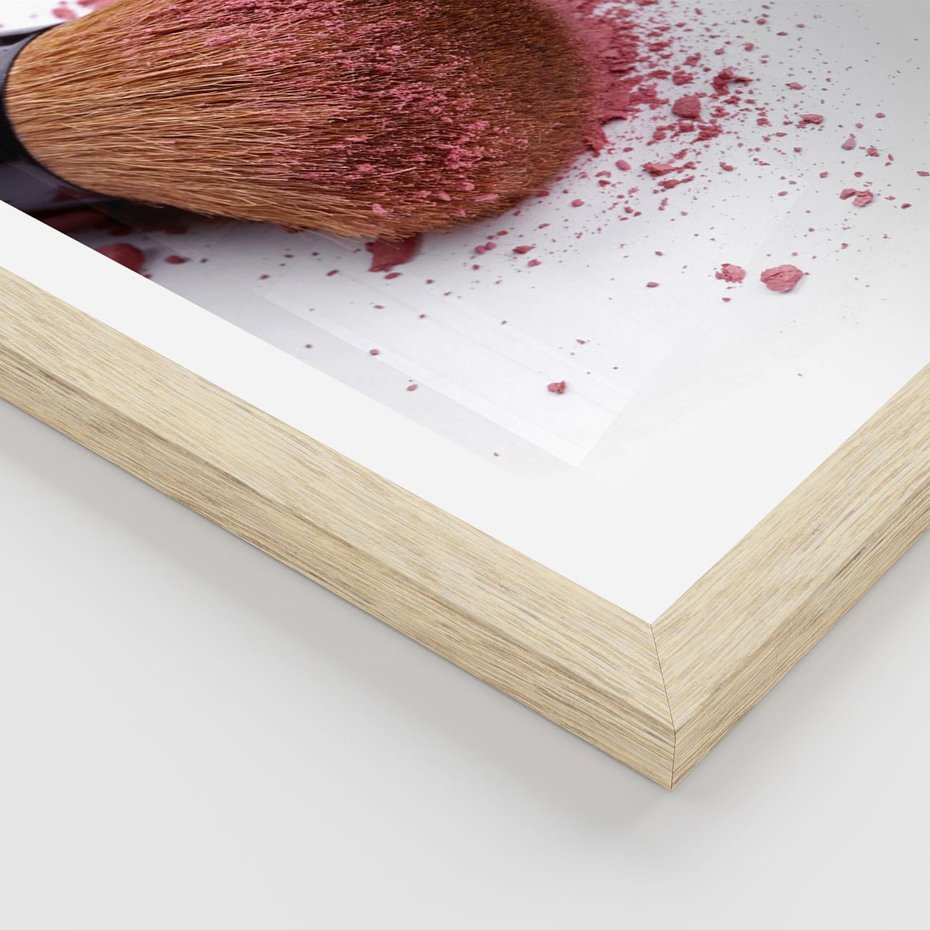 Plakat w ramie 30x40 - Makijaż w kolorze pędzla - makijaż, pędzel - rama drewno