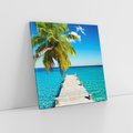 Obraz na płótnie 80x80 - Hawajskie Palmy - palma, morze