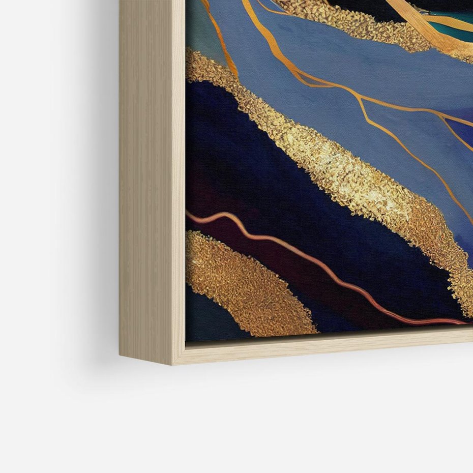 Obraz w ramie 50x50 - Sztorm malarskich emocji - marmur, abstrakcyjna grafika - rama drewno