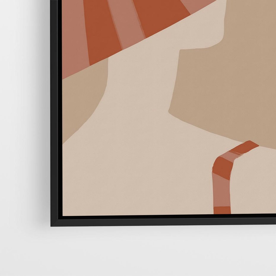 Obraz w ramie 50x50 - Kobiecy Portret - plakat retro, kobieta w kapeluszu - rama czarna