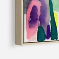 Obraz w ramie 70x100 - Subtelne Akwarelowe Ulotności - abstrakcyjny akwarelowy portret kobiety, rozmyte farby - rama drewno