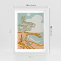 Plakat w ramie 30x40 - Spokojny Wiatr - pastelowy krajobraz, nowoczesny plakat - rama biała