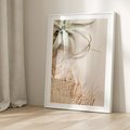 Plakat w ramie 30x40 - Aloes w Stylu Boho - kompozycja, wiklina - rama biała