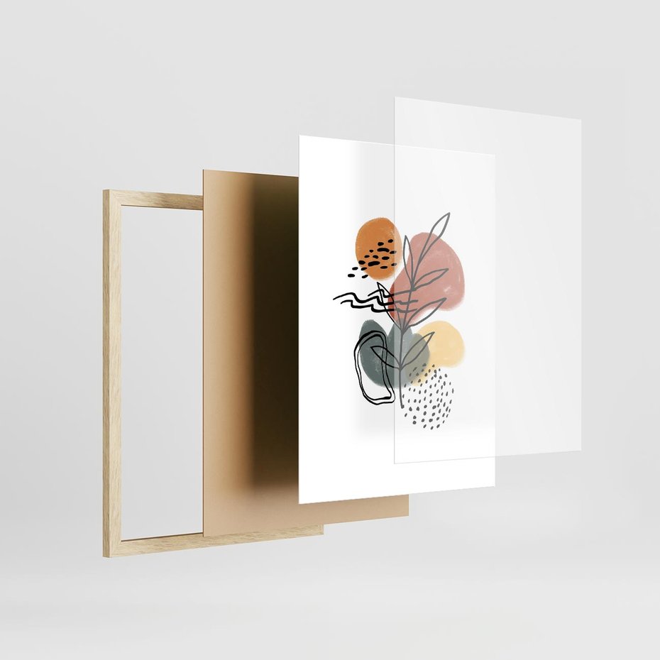 Plakat w ramie 30x40 - Bezgraniczne Przenikania - abstrakcja, sztuka nowoczesna - rama drewno