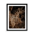 Plakat w ramie 50x70 - Delikatne Detale - paprocie, brąz - rama czarna