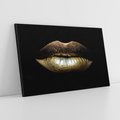 Obraz na płótnie 120x80 - Złote usta pełne tajemnic - usta, złoto