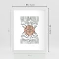 Plakat w ramie 40x50 - Przenikające Widzenia - półkola, koło - rama biała