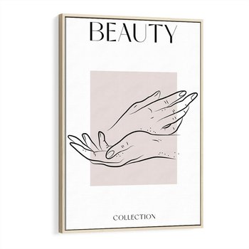 Obraz w ramie 50x70 - Wibracje Nieprzewidywalnych Form - bogo plakat, dłonie - rama drewno