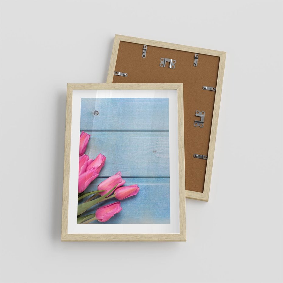 Plakat w ramie 30x40 - Piękno w pełnym rozkwicie - kwiaty, tulipany - rama drewno