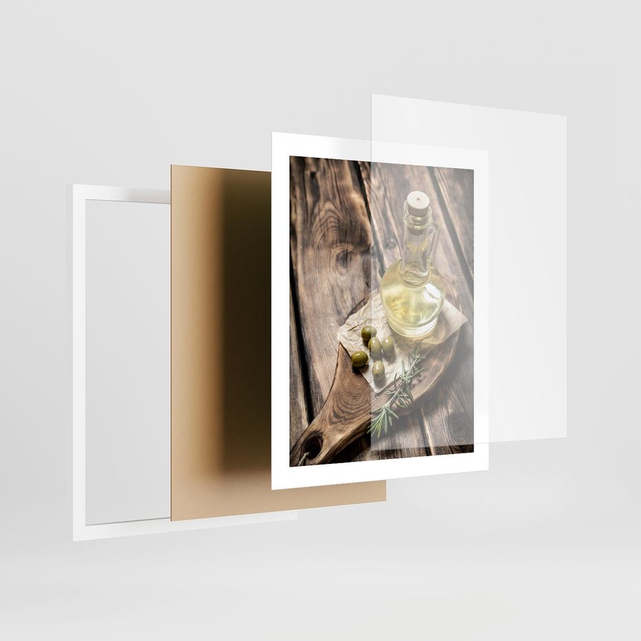 Plakat w ramie 40x50 - Oliwki w restauracji - oliwa, oliwki - rama biała