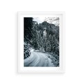 Plakat w ramie 30x40 - Zimowa Przygoda - zima w górach, droga - rama biała