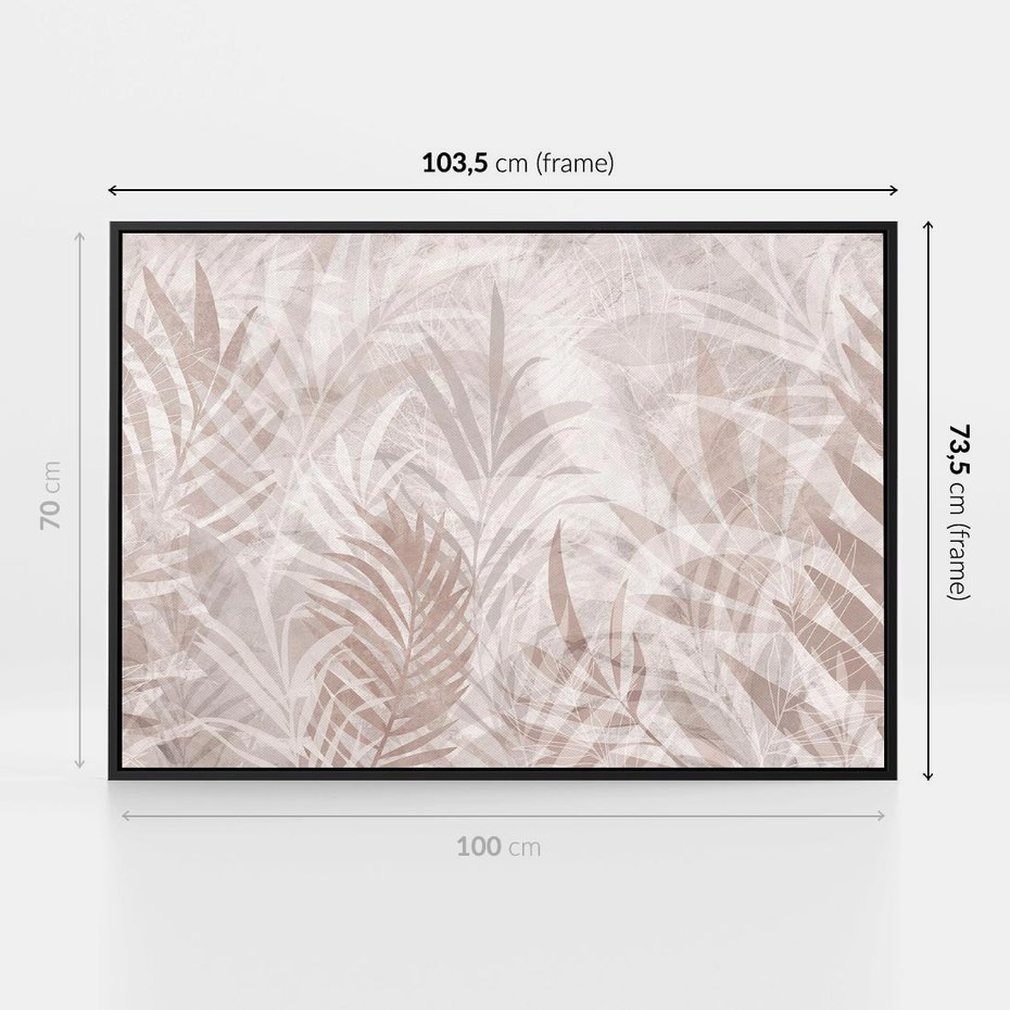 Obraz w ramie 100x70 - Pejzaż zaklętych uczuć - monochromatyczne, w odcieniach beżu - rama czarna