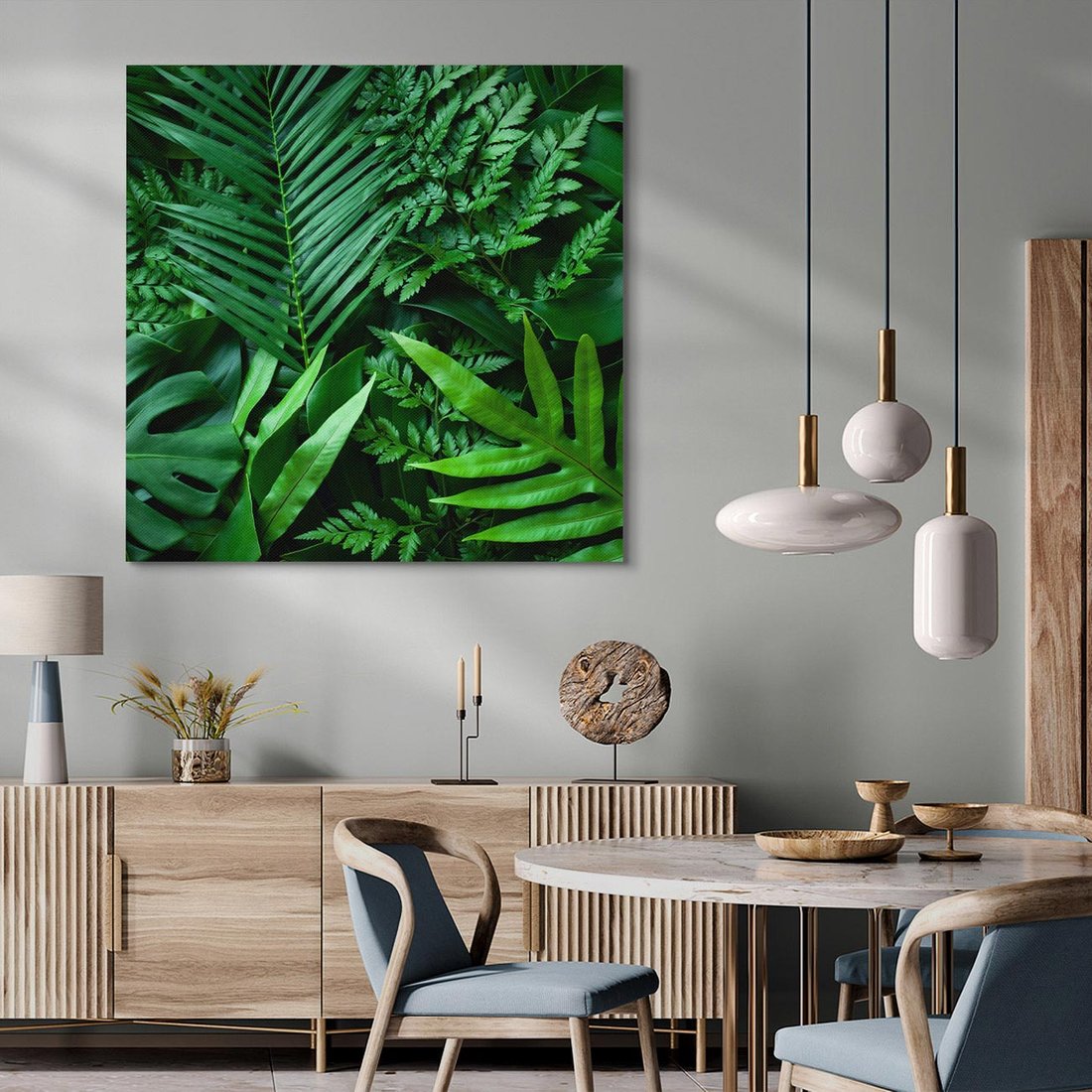 Obraz na płótnie 50x50 - Monstera Liście Fantazja - monstera, liście