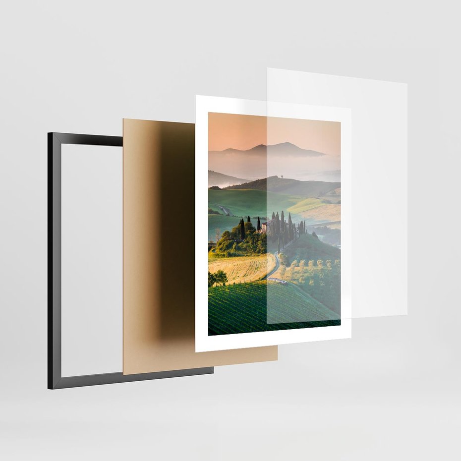 Plakat w ramie 40x50 - Perspektywa malowniczego widoku - widok, perspektywa - rama czarna